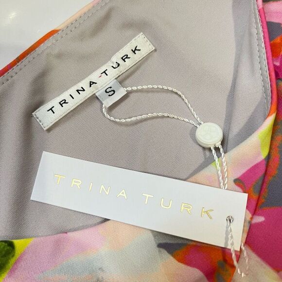 TRINA TURK NWT SZ Small Floral Sheath Silhouette Dress Felana Summer Spring Sz2 - Picture 2 of 12